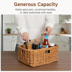 StorageWorks Pantry Baskets, Willow Storage Baskets for Organizing, Shelves, Pantry Organizers and Storage, Brown, 15"L x 11"W x 6 ¾"H