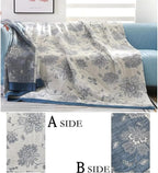 MSGKV Spring Throw Blanket 100% Cotton 60''x 80'', Versatile Woven Soft Decorative Blankets for Chair Bed Sofa Couch Bedroom Living Room