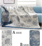 MSGKV Boho Throw Blanket for Bed 80''x90'', 100% Cotton Reversible Woven Breathable&Lightweight Spring Decorative Blanket for Couch Living Room