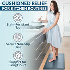 ComfiLife Anti Fatigue Floor Mat – 3/4 Inch Thick Perfect Kitchen Mat, Standing Desk Mat – Comfort at Home, Office, Garage – Durable – Stain Resistant – Non-Slip Bottom (20" x 39", Denim)