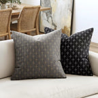 MIULEE Pack of 2 Decorative Burlap Linen Euro Sham Throw Pillow Covers Modern Farmhouse Vintage Pillowcase Rustic Woven Textured Cushion Cover for Sofa Couch Bed 26x26 Inch Dark Grey