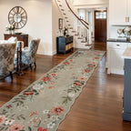 Lahome Floral Hallway Runner Rug Non Slip, 2'6''x10' Soft Washable Runners for Hallways Ultra-Thin, Kitchen Runner Stain Resistan Carpet for Entryway Bathroom Flore, Brown