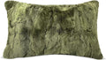 MOOX Rabbit Fur Throw Pillow Covers Decorative Fluffy Soft Fuzzy Plush Luxury Genuine Animal Skin Lumbar Pillow 12"x20" Cushion Cover, Sofa, Dark Green