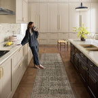 Machine Washable Hallway Runner Rugs: 2'x10' Kitchen Rug Stain Resistant Non Slip Low Pile Soft Carpet Runners for Hallways Indoor Entryway Kitchen Laundry Room Bedroom Bathroom Farmhouse