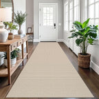 EARTHALL Runner Rug 3x12 Ft Washable Runners for Hallways Extra Long Woven Non Slip Entryway Runner Braided Kitchen Runner Indoor Outdoor Carpet Runners for Entryway, Hall, Foyers, Beige/Khaki