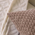 Set of 4 Light Brown Decorative Throw Pillow Covers 20x20 Inch Corduroy Pillow Covers for Bed Couch Sofa Living Room Soft Square Cushion Cases