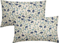 Green Teal Navy Blue Floral Pillow Covers 12x20 Set of 2 Vintage Rustic Old Style Cute Small Flower Print Rectangle Decorative Outdoor Pillowcases Throw Cushion Case Decor for Couch Sofa Bed