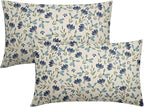 Green Teal Navy Blue Floral Pillow Covers 12x20 Set of 2 Vintage Rustic Old Style Cute Small Flower Print Rectangle Decorative Outdoor Pillowcases Throw Cushion Case Decor for Couch Sofa Bed