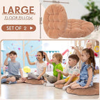 Jerify Floor Pillow Cushions Large Round Square Large Meditation Floor Pillow for Classroom Adult Meditation Picnic Party Seating Learning Daycare School(Round,Light Brown,2 Pcs)