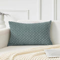 Kevin Textile 14x20 Inch Pillow Cover 1 Pack Boho Decorative Soft Striped Corduroy Lumbar Farmhouse Color Accent Rectangle Cushion Case for Living Room Couch Sofa Bed, Teal Green