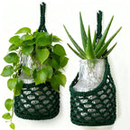 Macrame Wall Plant Hanger, Hanging Planter Basket Holder, Wall Planters for Indoor Plants, for Up to 6 Inch Pot (Green, 6-Inch)