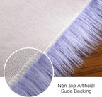 Softlife Square Faux Fur Sheepskin Chair Cover Seat Cushion Pad Super Soft Area Rugs for Living Bedroom Sofa (1.6ft x 1.6ft, Lavender) 1 pack