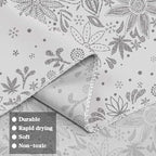 Neasow Bohemian Tapestry Wall Hanging, Gray Floral Tapestry with Dotted Daisy Medallion Print Bedroom Boho Hippie Home Decor, 36x48 inches