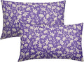 Purple Pillow Covers 12x20 Set of 2 Vintage Floral Rustic Old Style Cute Flower Print Rectangle Decorative Outdoor Pillowcases Seasonal Farmhouse Throw Cushion Case Couch Sofa Bed Decor
