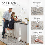 GENIMO Kitchen Mats for Floor 2PCs, Washable Anti Fatigue Mat for Cushioned, 23.6"x71"+20" x 32", Waterproof Kitchen Rugs, Non Slip Comfort Standing Mat Rug for Home, Sink, Laundry, LightTaupeBrown