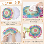 Ganeen 12 Pcs Floor Cushions for Classroom 16'' Boho Kids Seating Pillow Flexible Floor Cushions Meditation Pillows for Toddler Sitting Home School Classroom Kindergarten Daycare Nursery(Round)
