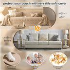 ROOMLIFE Couch Cover Boho Sofa Covers for 3 Cushion Couch Washable, Furniture Protector Sofa Couch Cover for Dogs, Soft Breathable Sofa Slipcover, Couch Throw Blankets with Tassels 71''X150''