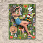 Extra Large Picnic Blankets Waterproof Foldable (60"x 80") Boho Beach Blanket Waterproof Sandproof,3-Layer Thicking Mat Outdoor Packable Camping Blanket