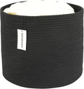Cotton Rope Basket For Girls Boys Kids 16”X14” Baby Laundry Basket Nursery Bin Round Woven Baskets Organizer For Storage Toys Blankets Shoes Clothes black