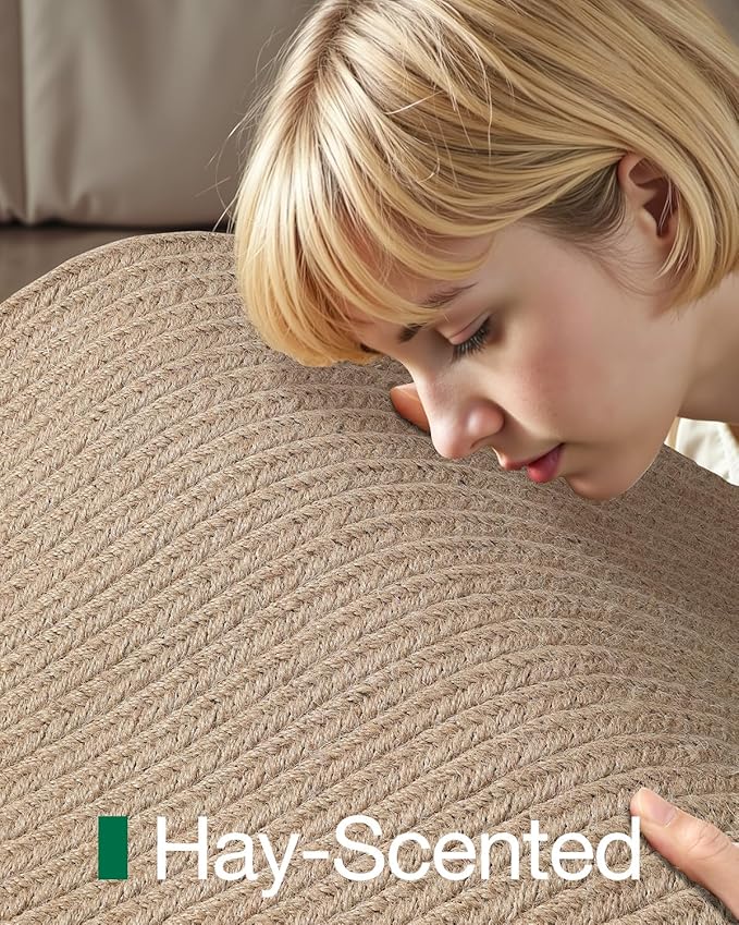LUMI 6x9 Jute Area Rug for Living Room, Natural Handwoven Rugs Non Slip, Farmhouse Braided Carpets No Shedding for High Traffic, Dining Room, Indoor, Outdoor, Patio