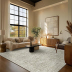 8x10 Washable Area Rugs Ultral Soft Non-Slip Stain Resistant Vintage Boho Large Carpet for High-Traffic Living Room & Dining Room