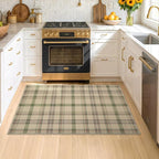 Easy Jute 3x5 Outdoor Rug for Front Porch Layering - Washable Door Mat for Large Entryway, Non Slip Farmhouse Woven Rug for Kitchen Floor, Mudroom - Buffalo Plaid Sage Green Decor