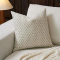 Floral Pillow Covers 18x18 Pillow Cover Block Print Couch Pillows for Living Room Decorative Neutral Accent Throw Pillow Covers, 1PC, Light Taupe