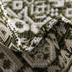 Rugs.com Outdoor Aztec Collection Rug – 13 Ft Square Green Flatweave-Pile Rug Perfect for Living Rooms, Kitchens, Entryways