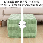 Asuprui Round Square Pouf Ottoman Foot Rest – Lightweight Modern Footstool with Plush Foam Filling, Perfect for Living Room Decor & Cozy Comfort – 20x20x14 Inch Chic Accent Piece (Sage Green)