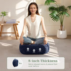 8" Washable Floor Pillow Cushion for Adults, Meditation Cushion Pillow, Removable Tufted Blended Corduroy Cover, Large Square Floor Sitting for Tatami Living Room or Yoga, 22x22 Inch, Machine Washable