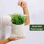 2 Packs Macrame Wall Planters with Artificial Eucalyptus | Macrame Plant Hanger, Wall Plant Holders for Boho, Bathroom, Bedroom & Wall Hanging Decor