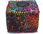 CRAFT KALA Square Mandala Floor Pillow Cushion Cover Seating Throw Cover Hippie Decorative Bohemian Ottoman Cover Poufs Pom Pillow Cases Boho Cotton Living Room Home Décor 22X22X14 inches, Multi Star