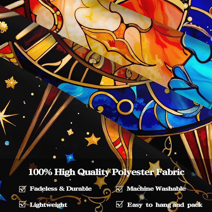 Spenlife Celestial Sun and Moon Tapestry Cosmic Tapestry for Bedroom Astral Tapestries Wall Hanging Bedroom Living Room Wall Art and Home Decor 70x90 Orange