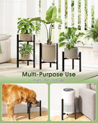 3 Pack Plant Stand Indoor Adjustable, Metal Modern Indoor Plant Stand, Heavy Duty Single Plant Stands Outdoor Corner, Stable Plant Holder Indoor Stand, Fits 8 to 12 Inches Pots, Black