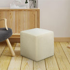 Warren 18" Cube Ottoman, Urban Transitional, Fully Assembled, Soft Boucle Fabric, Snow