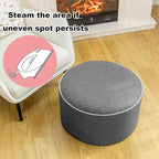 Outdoor Indoor Foam Stuffed Ottoman All Weather Waterproof Round Ottoman Footrest Stool D20x H12 Inches Boho Foot Rest for Patio Living Room Porch Outdoor Seating Garden Camping Dark Gray
