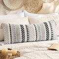 Kevin Textile 14x36 Inch Long Lumbar Pillow Cover 1 Pack Boho Decorative Rectangle Cushion Case Throw Soft Chenille Thread Woven Tufted Textured Farmhouse Accent for Living Room Couch Sofa Bed, Black