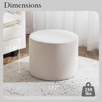 Bezseller Soft Boucle Pouf Ottoman, Comfortable Foot Rest, Full Foam Filling Footstool for Living Room, Bedroom, Lightweight Comfort and Charm Floor Poof Seating Perfect to Rest Your Feet, Beige