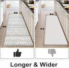 KIMODE Anti Fatigue Kitchen Mats, Padded Kitchen Floor Mats 24"x71", Boho Farmhouse Kitchen Runner Rugs, Black and White Rugs for Kitchen Floor, Cushioned Standing Mat for Laundry Office Sink Desk