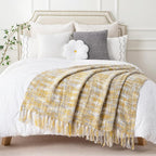 BATTILO HOME Yellow Throw Blanket for Couch Bed, Mustard Gold Blanket for Spring Summer, Multicolor Throw Blanket for Home Decor, 50"x60"