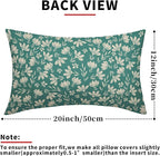 Aqua Pillow Covers 12x20 Set of 2 Vintage Floral Rustic Old Style Cute Flower Print Rectangle Decorative Outdoor Pillowcases Seasonal Farmhouse Throw Cushion Case Couch Sofa Bed Decor