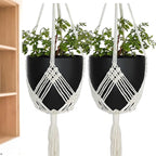 2 Pack Macrame Planter Hanger for up to 8" Pot, Indoor Hanging Planter | Plant Hanger Indoor, Hanging Plants Holder Basket | No Plant or Pot Included