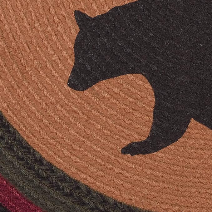 VHC Brands Wyatt Stenciled Bear Jute Rug Half Circle 16.5x33