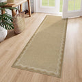 LIVEBOX Scalloped Washable 2x6 Kitchen Runner Rug, Easy Jute Geometric Tan Rug for Entryway, Indoor Outdoor Non Slip Rugs Farmhouse Modern Carpet Door Mat for Porch Bedroom Laundry Room Hallway
