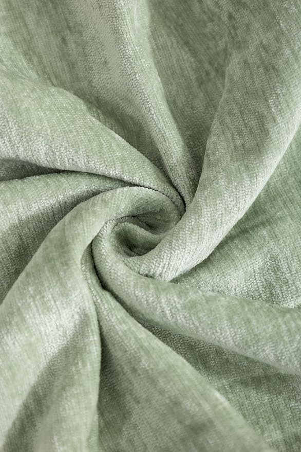 Decorative Throw Pillow Covers Pack of 2, 18x18 In Chenille Soft Pillow Covers with Stitched Edge, Farmhouse Neutral Euro Decorative Pillows for Bed Couch Sofa Home Decor Living Room,Green