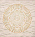ANJANIYA Ombre Wall Hanging Bohemian Tapestry, Metallic Wall Art Bedspread, Psychedelic Hippie Mandala Dorm Décor for Hanging, Bedding, Beach Coverlet Curtain, Gold 85"X90"