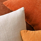 Set of 4 Soft Textured Decorative Throw Pillow Covers 22x22 Inch Cozy Farmhouse Cushion Cover Square Accent Pillow Cases for Bed Couch Sofa Living Room, Orange