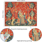 FEASRT Animal European Royal Princess Medieval Bohemian Mandala Tapestry, 40x30 Inches Soft Flannelette, for Bedroom Living Room Dorm