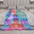 Mandala Throw Blanket Colorful Floral Flowers Bohemian Boho Blanket for Sofa Bed Couch Chair Or Dorm 30"x40"