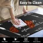 Arttown Black Anti-Fatigue Kitchen Rug Set of 2 Farmhouse Rustic Cushioned Floor Standing Mat Waterproof Non-Slip Mat and PVC Ergonomic Comfort Foam Rug